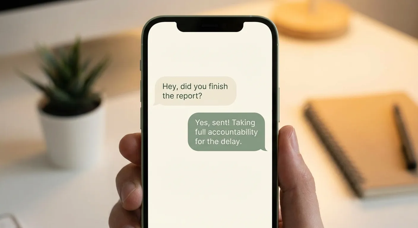 Phone screen showing an accountability text thread between teens supporting each other's goals